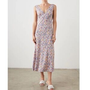 Rails Multi Audrina V-Neck Sleeveless Midi Dress floral "Posy Field" print Sz M